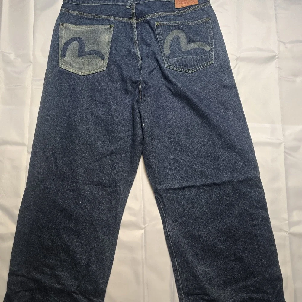 Evisu Y2K Vintage Baggy Wide Leg Loose Fit Jeans 40 Mens F74